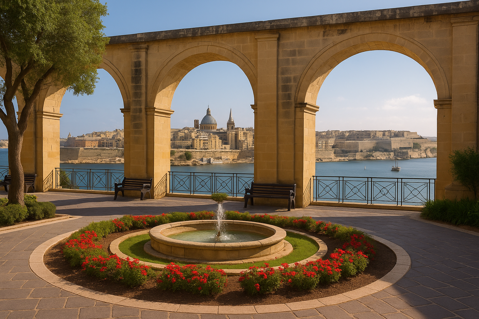 Malta, obraz wygenerowany przedstawia Valetty