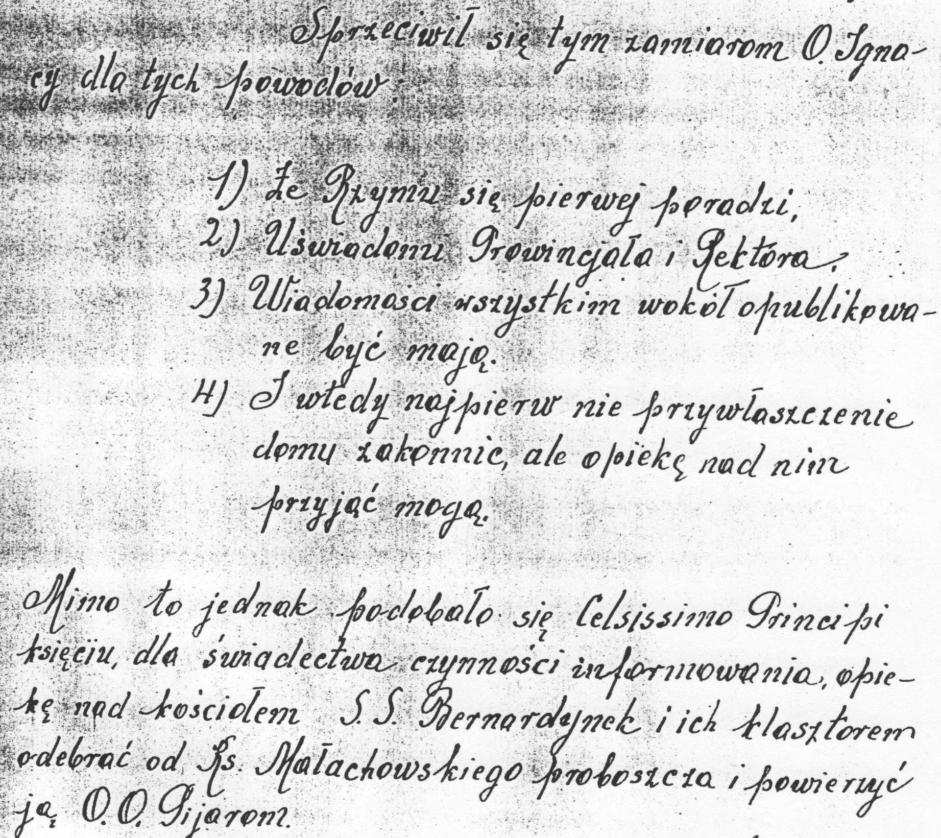 Fragment z kroniki SS Bernardynek w Łowiczu