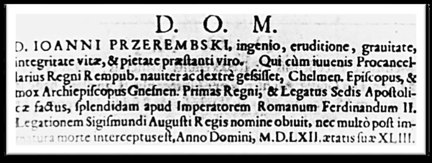 Treść tablicy inskrypcyjnej abpa Przerębskiego
