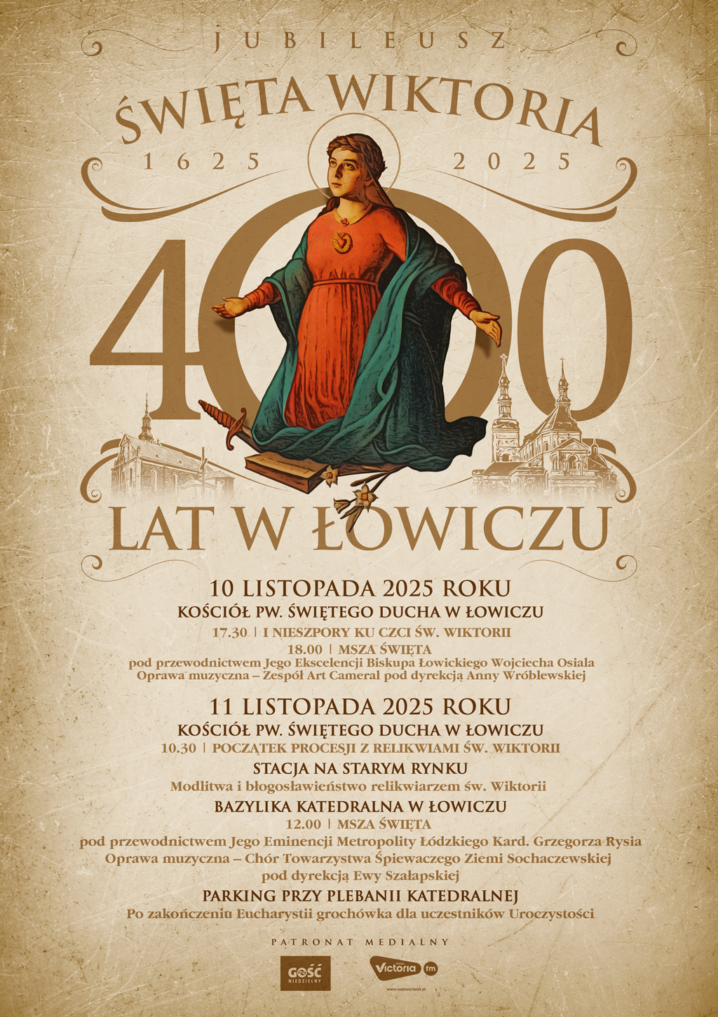 Informacje o Jubileuszu 400-lecia relikwii Świętej Wiktorii w Łowiczu